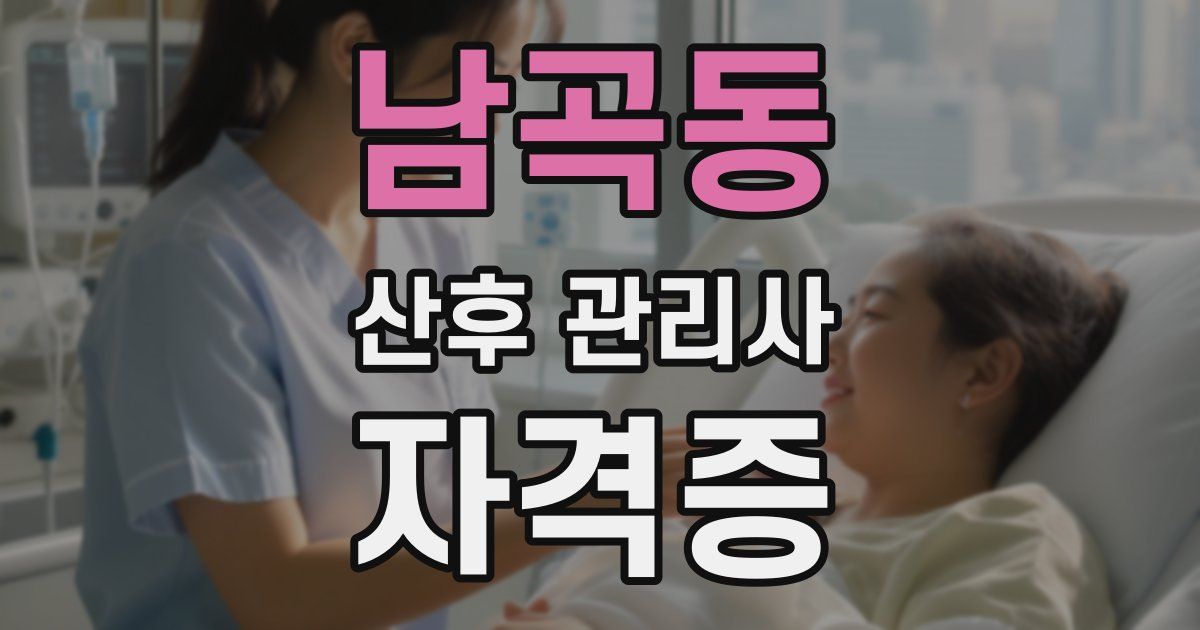 남곡동 산후 관리사 자격증