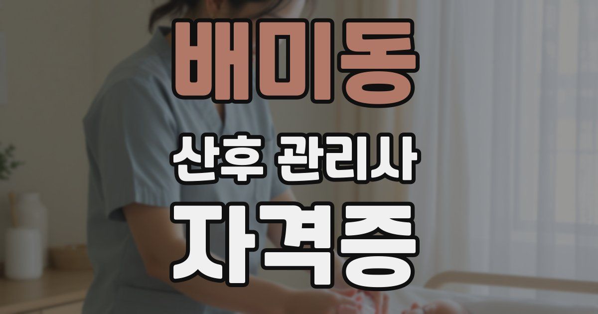 배미동 산후 관리사 자격증