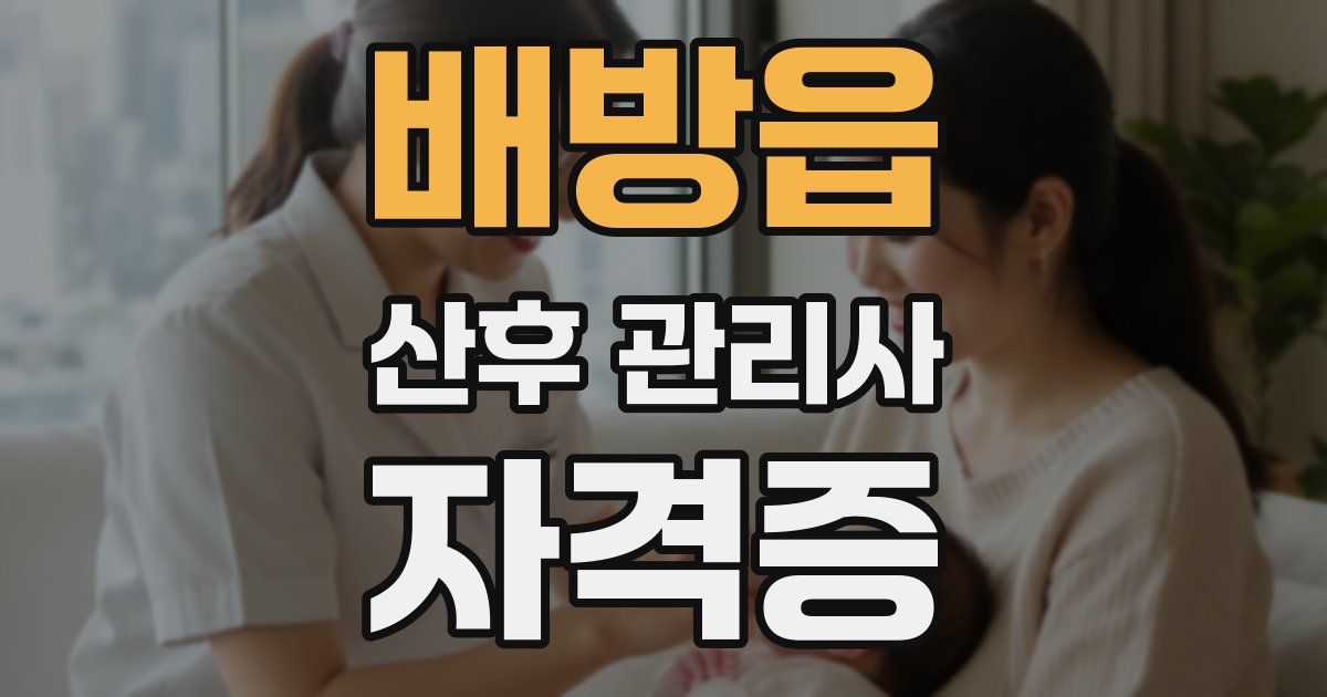 배방읍 산후 관리사 자격증