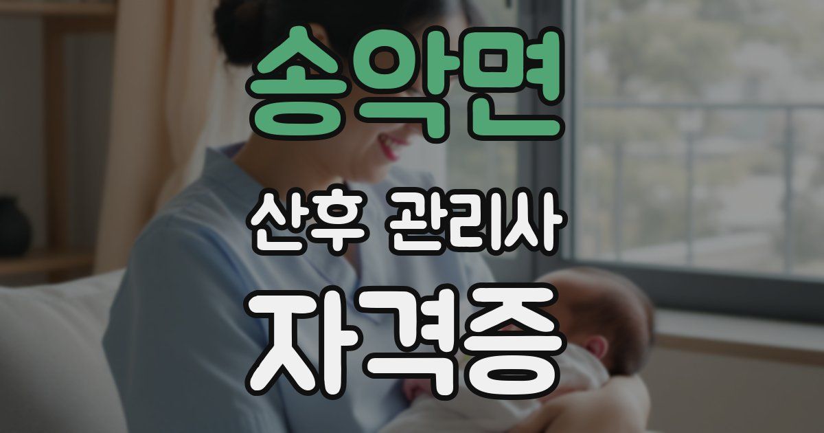 송악면 산후 관리사 자격증