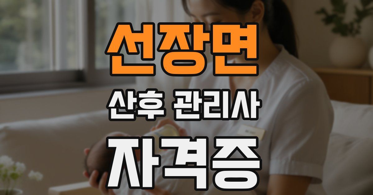선장면 산후 관리사 자격증