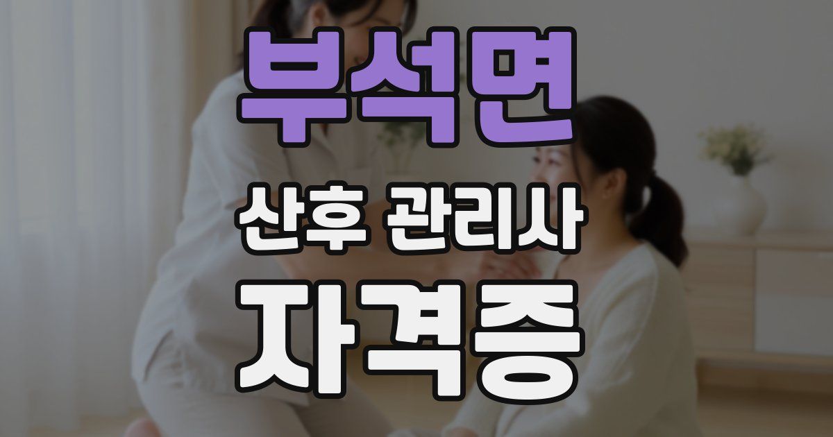 부석면 산후 관리사 자격증