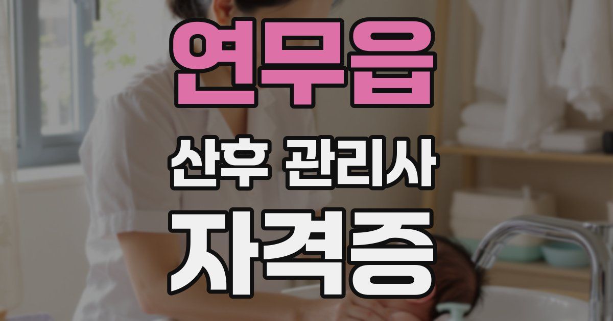 연무읍 산후 관리사 자격증