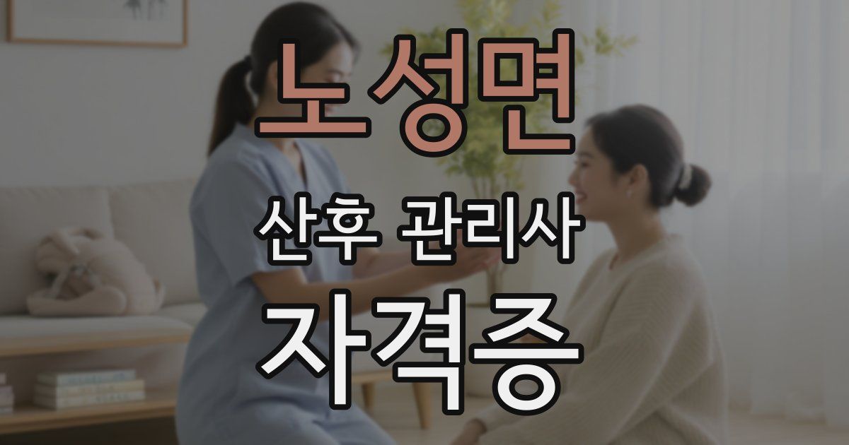 노성면 산후 관리사 자격증
