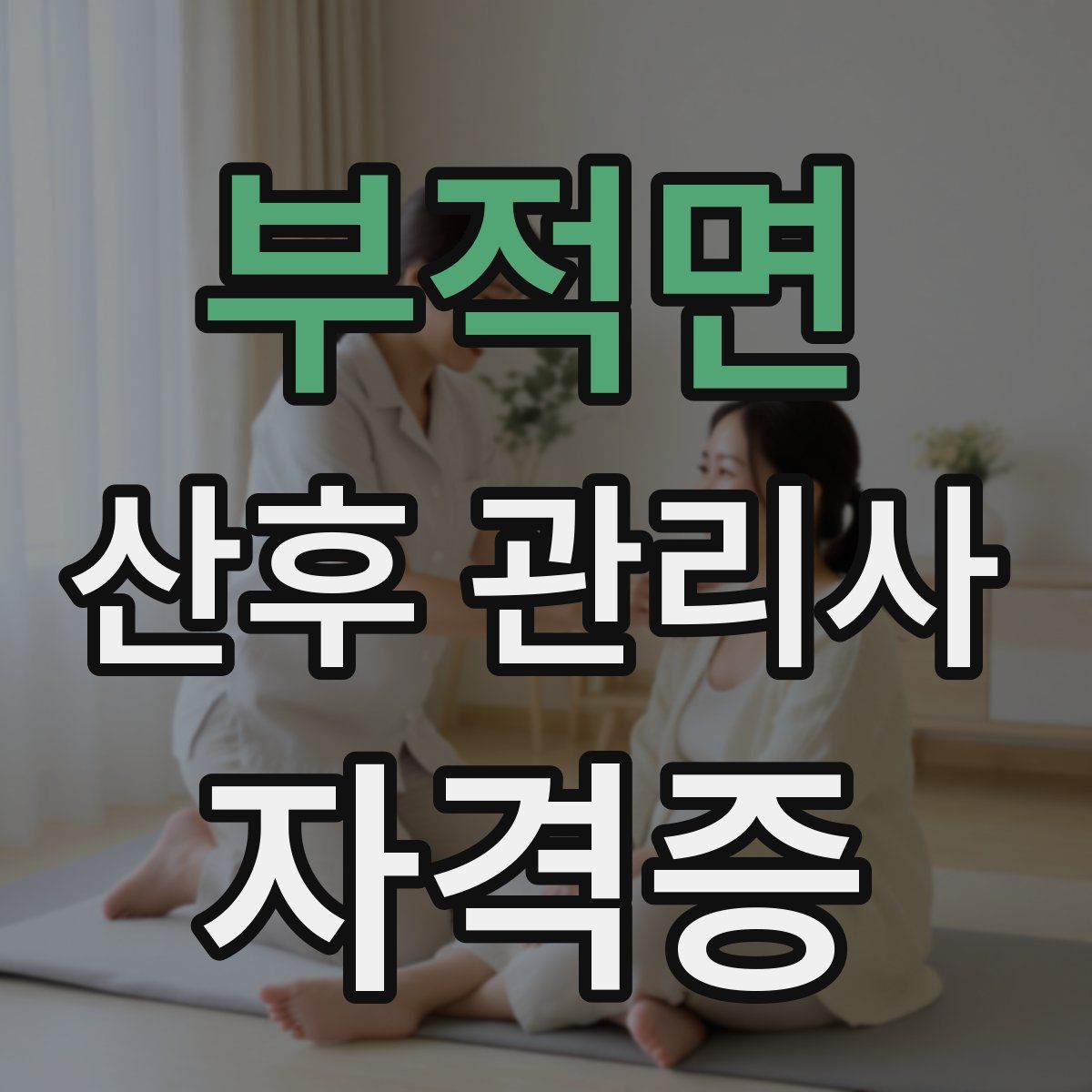 부적면 산후 관리사 자격증