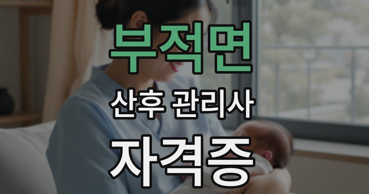 부적면 산후 관리사 자격증