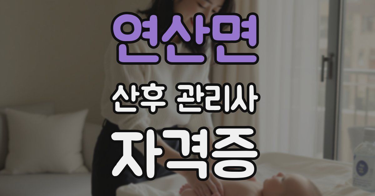 연산면 산후 관리사 자격증