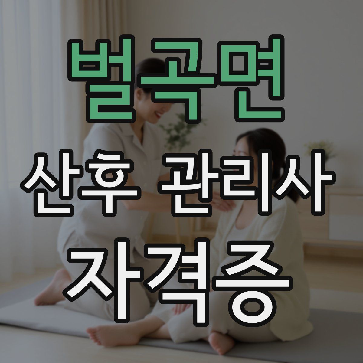 벌곡면 산후 관리사 자격증