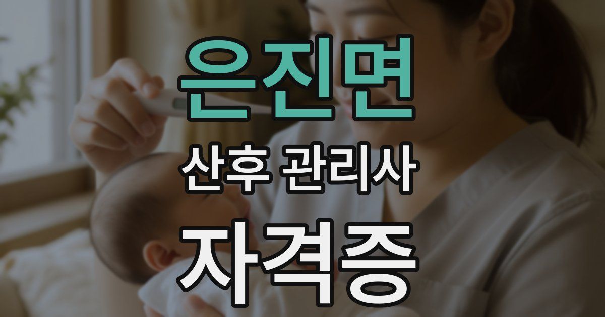 은진면 산후 관리사 자격증