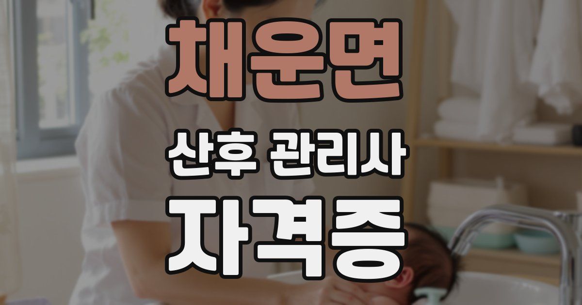 채운면 산후 관리사 자격증