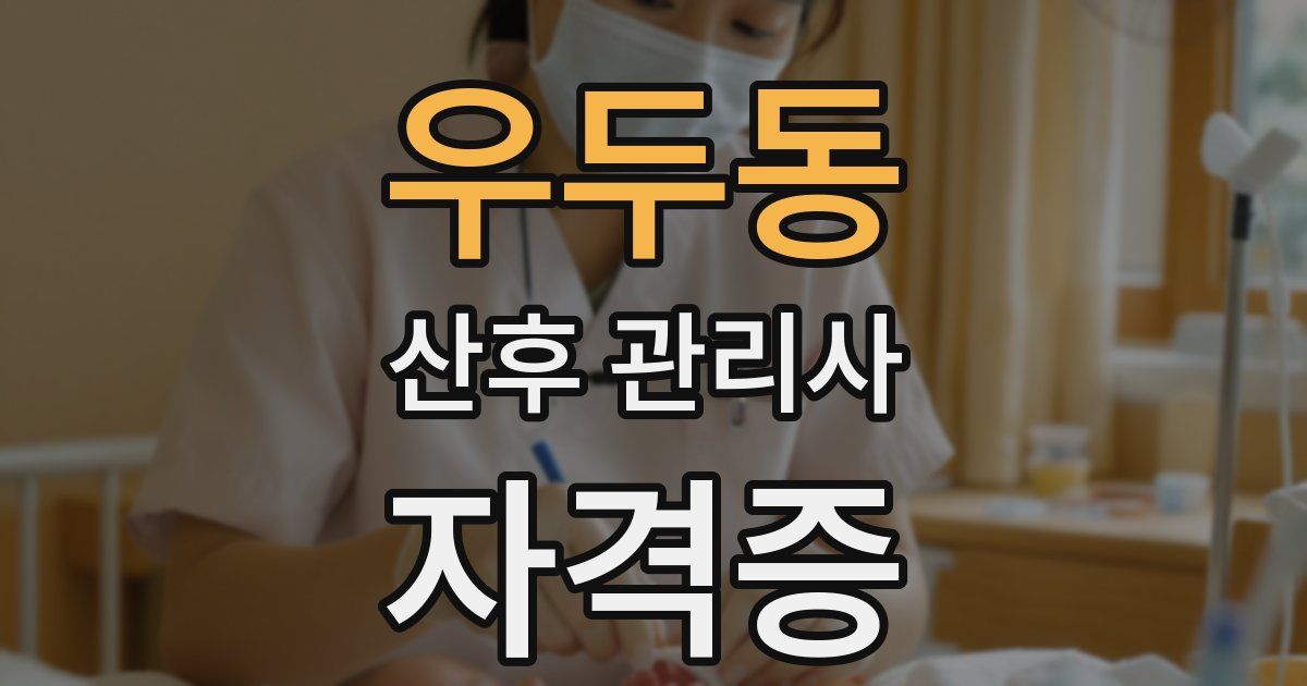 우두동 산후 관리사 자격증