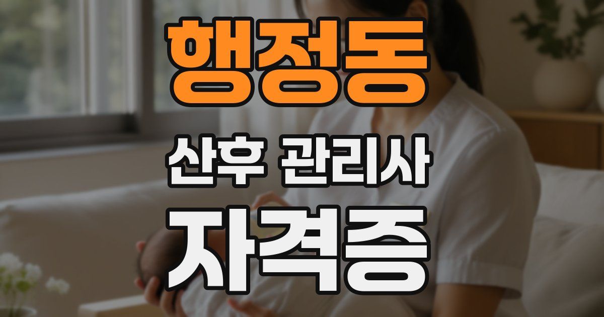 행정동 산후 관리사 자격증