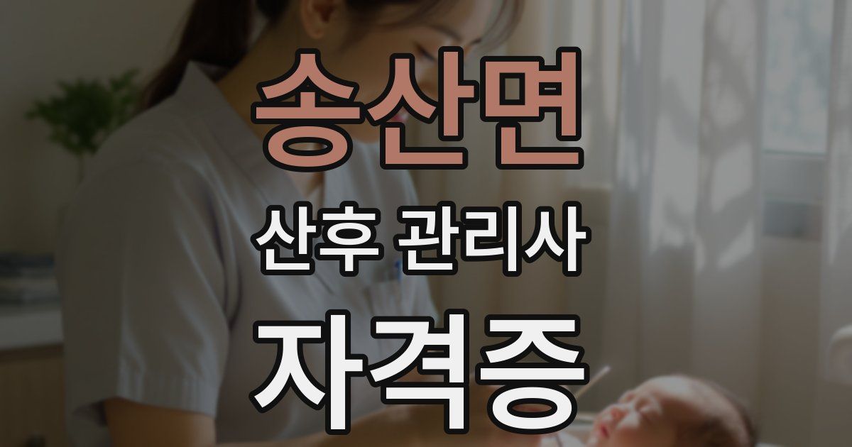 송산면 산후 관리사 자격증