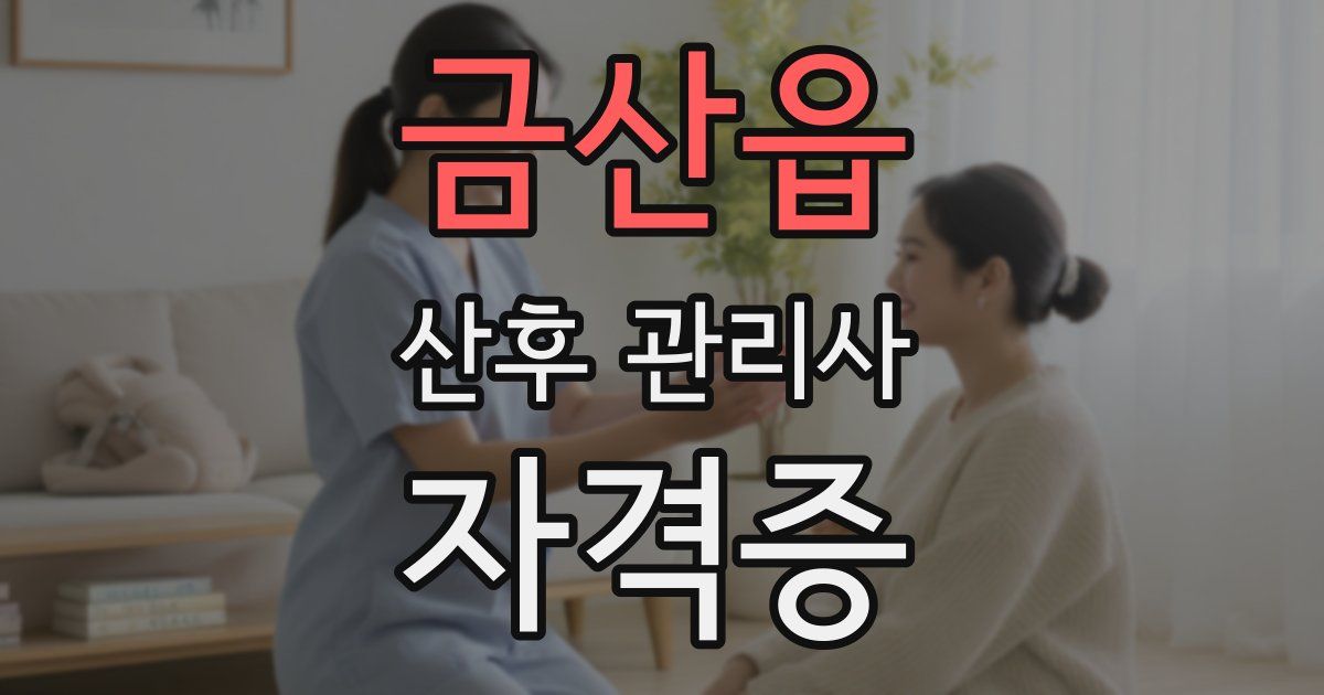 금산읍 산후 관리사 자격증
