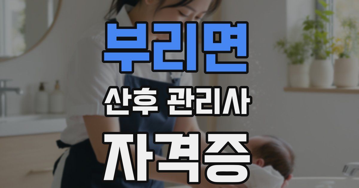부리면 산후 관리사 자격증