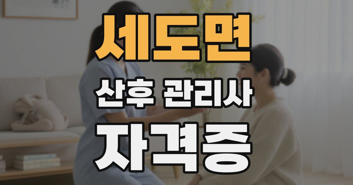 세도면 산후 관리사 자격증