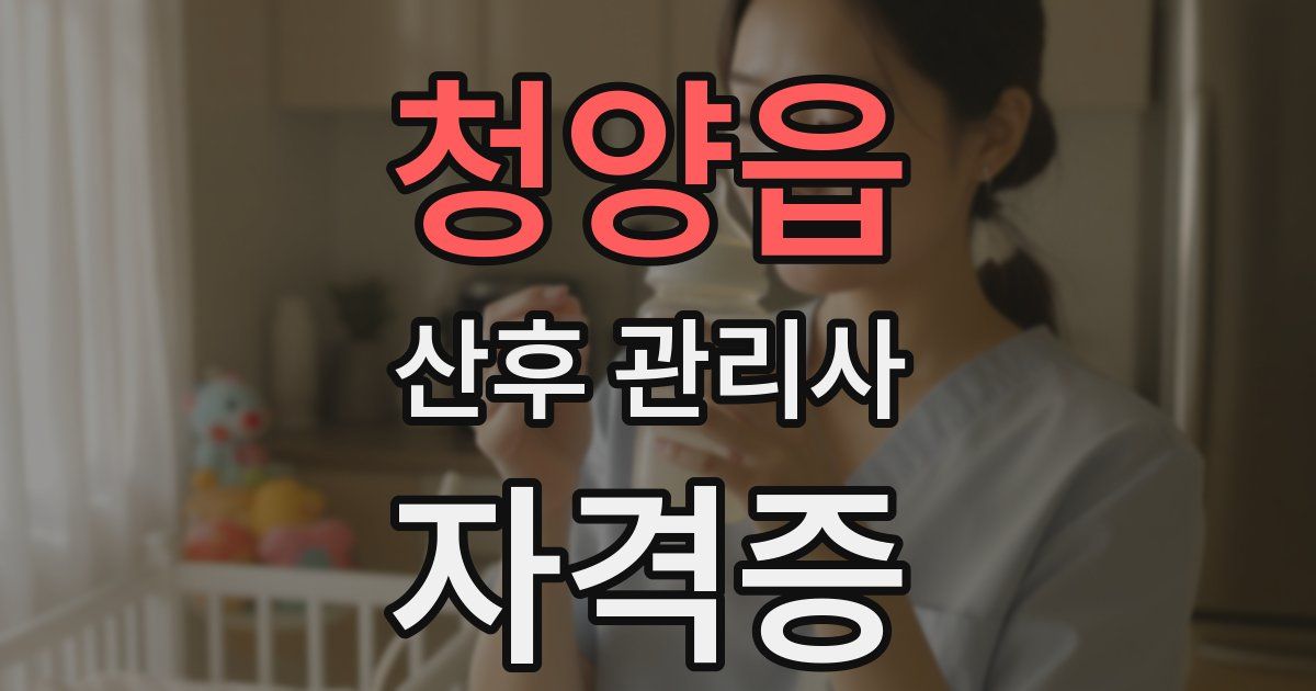 청양읍 산후 관리사 자격증