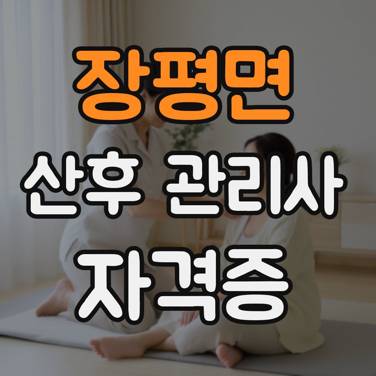 장평면 산후 관리사 자격증