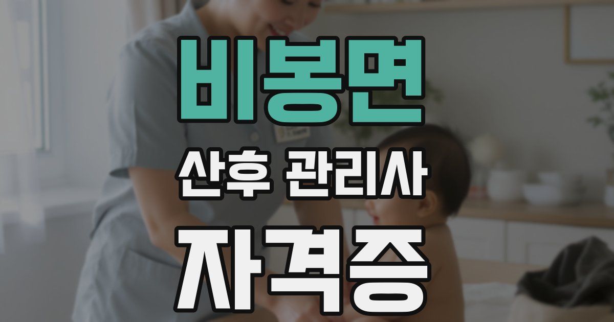 비봉면 산후 관리사 자격증