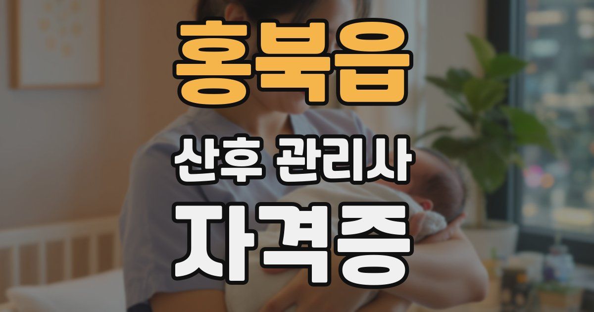 홍북읍 산후 관리사 자격증