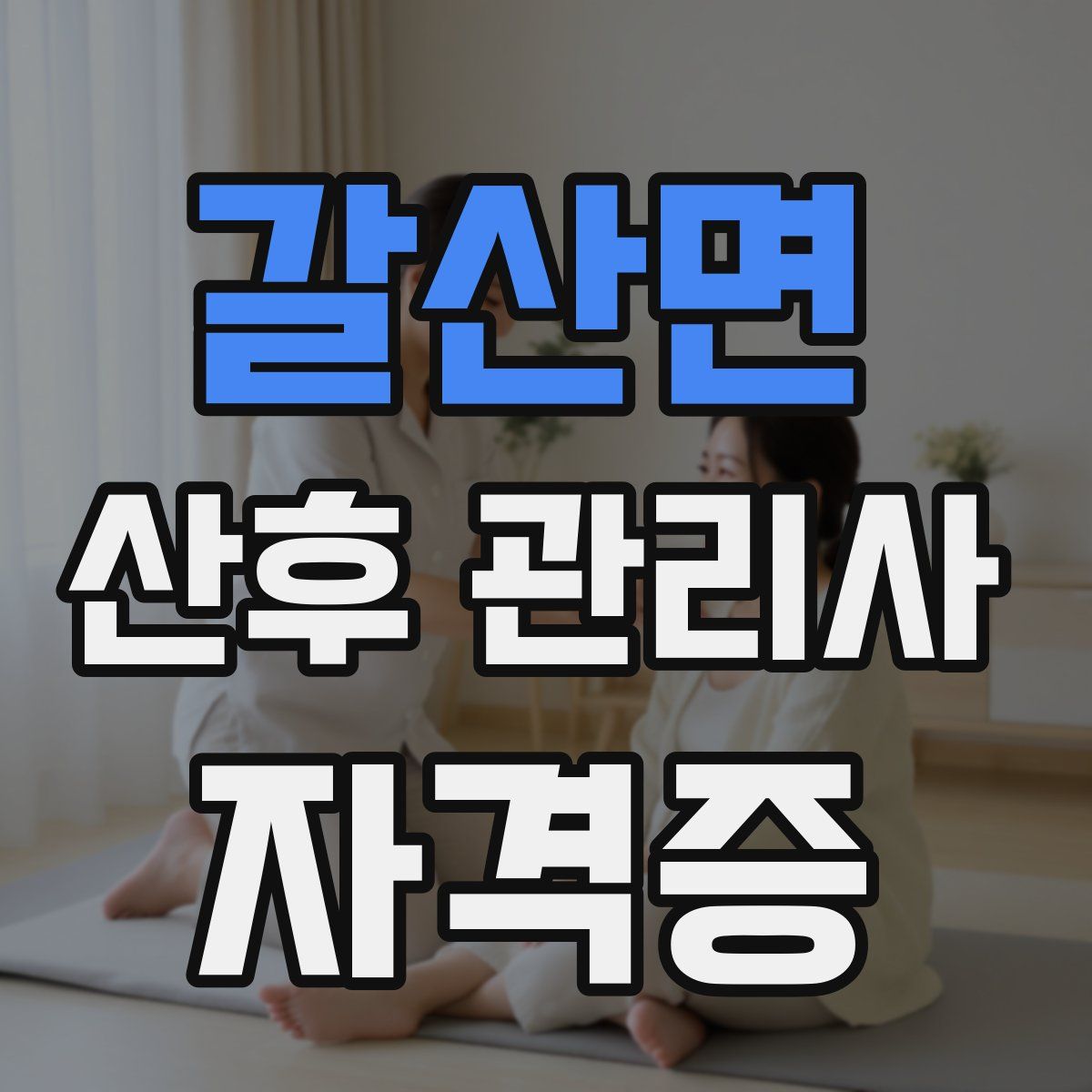 갈산면 산후 관리사 자격증