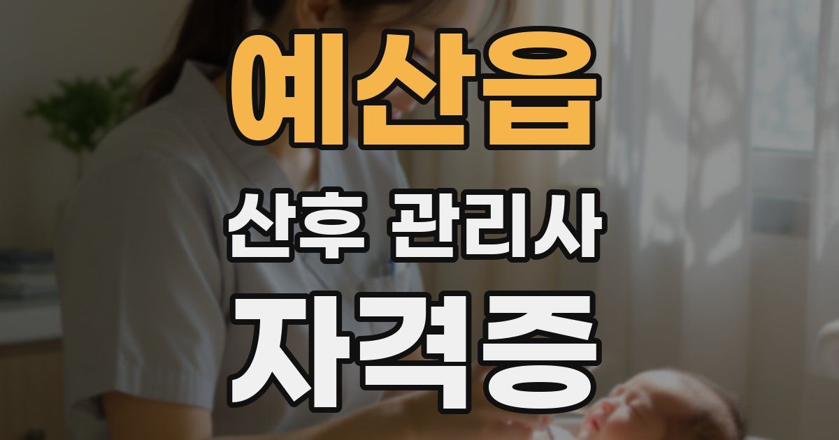 예산읍 산후 관리사 자격증