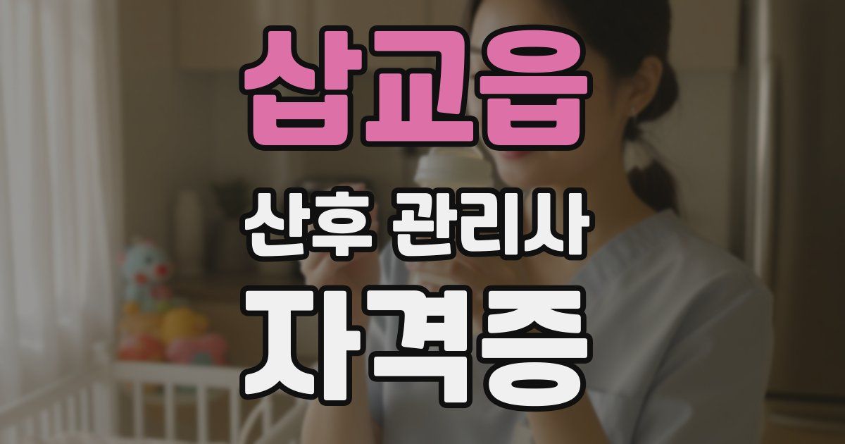 삽교읍 산후 관리사 자격증