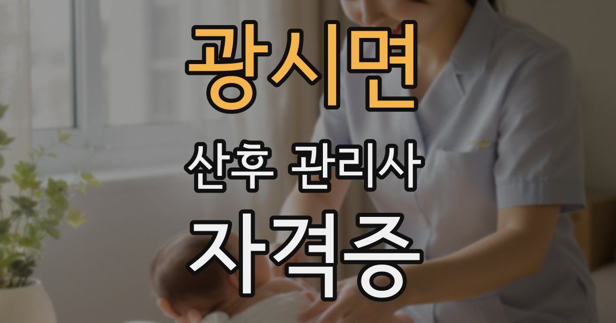 광시면 산후 관리사 자격증