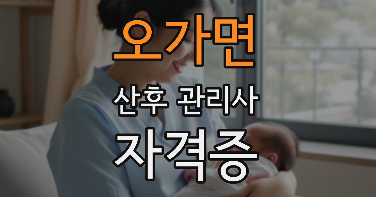 오가면 산후 관리사 자격증