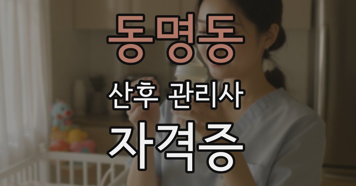 동명동 산후 관리사 자격증