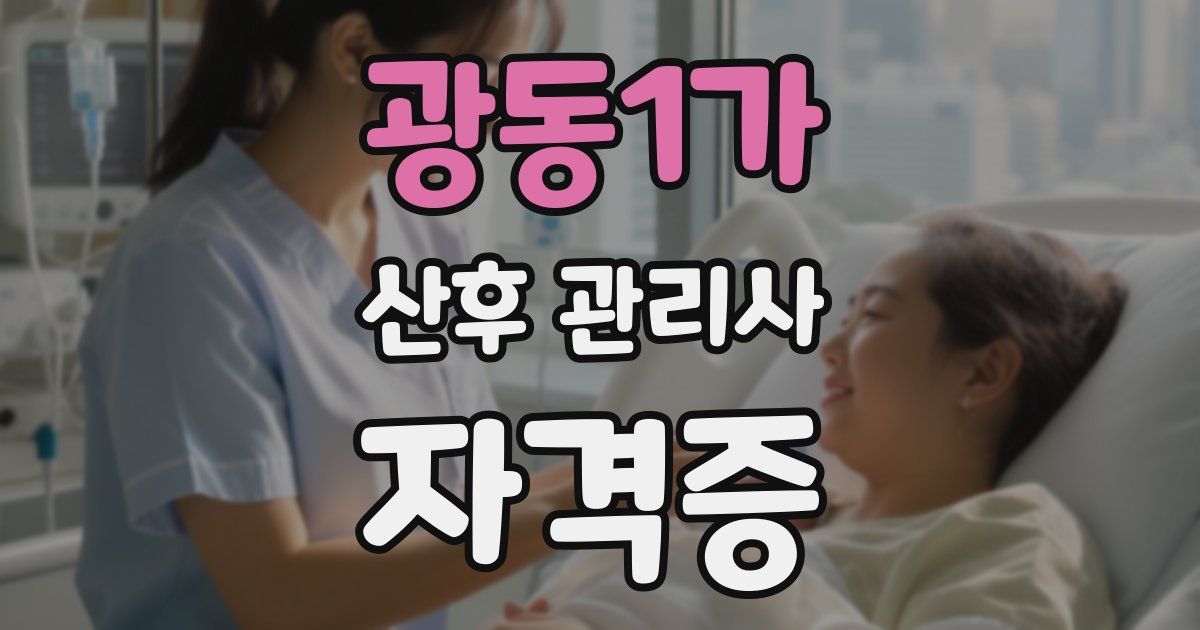 광동1가 산후 관리사 자격증
