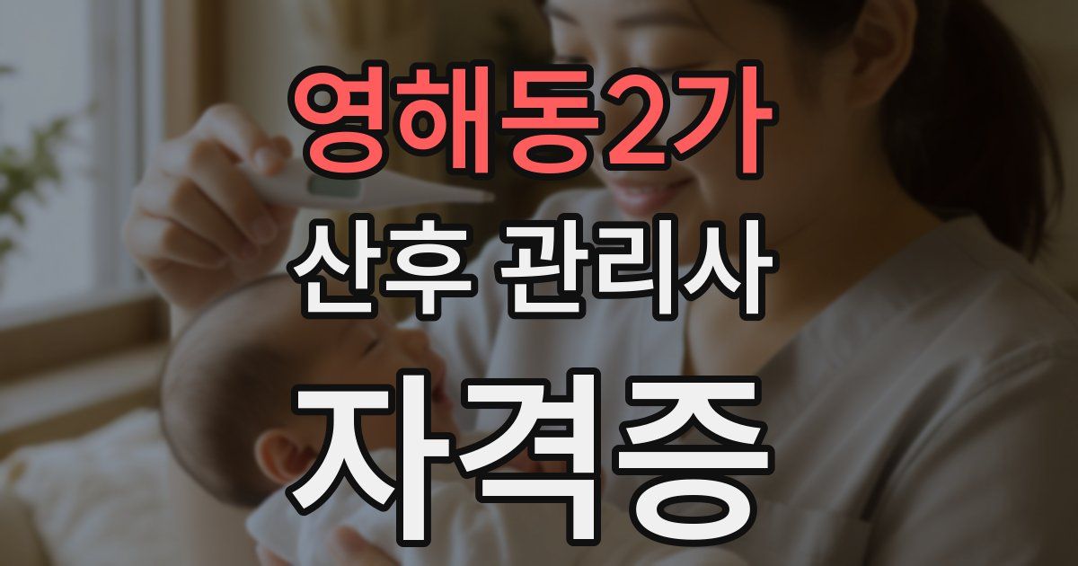 영해동2가 산후 관리사 자격증