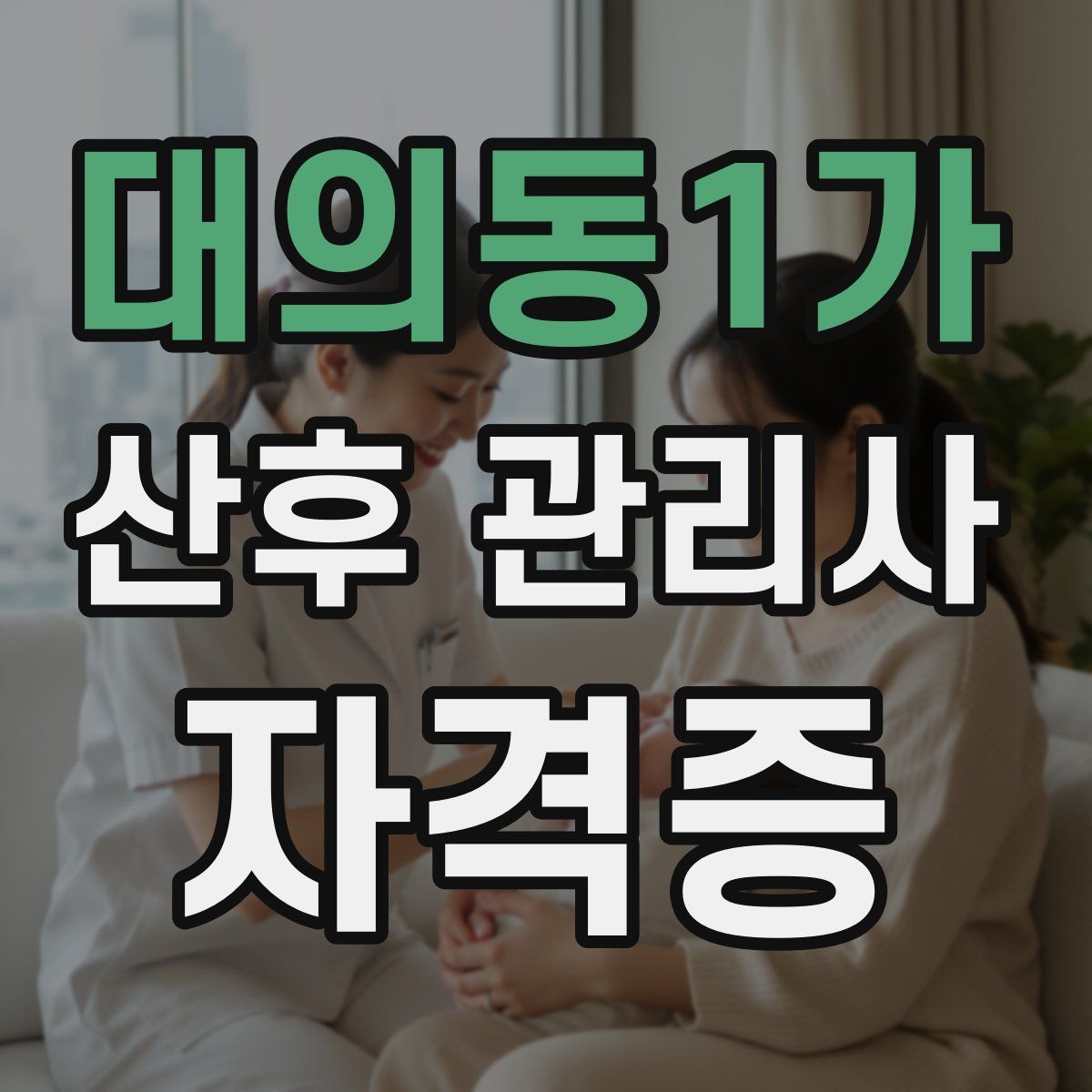 대의동1가 산후 관리사 자격증