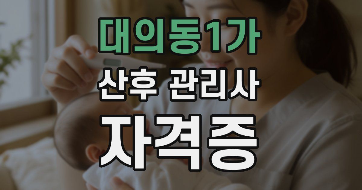 대의동1가 산후 관리사 자격증