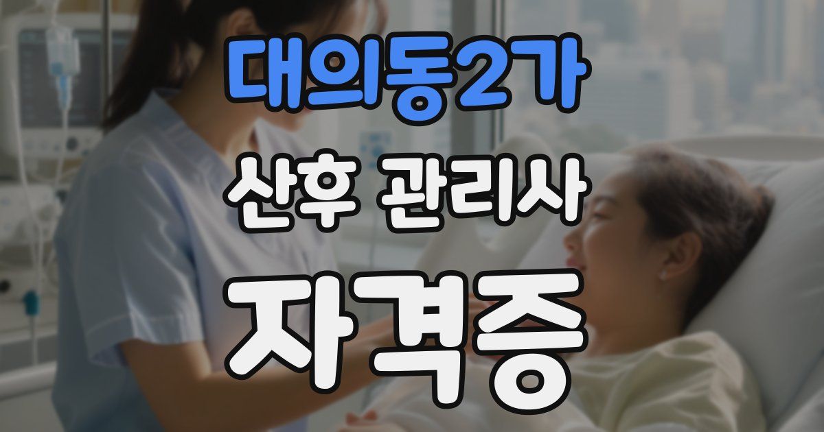 대의동2가 산후 관리사 자격증