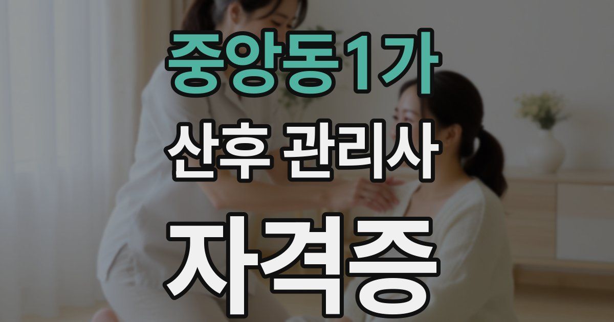 중앙동1가 산후 관리사 자격증
