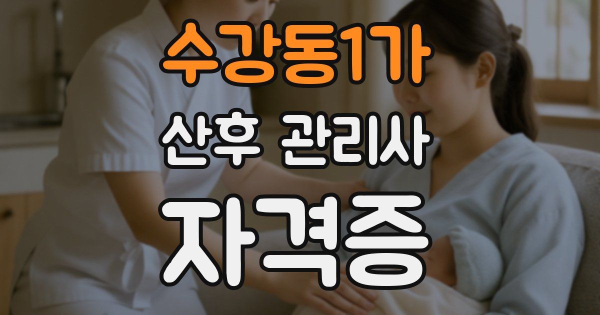 수강동1가 산후 관리사 자격증