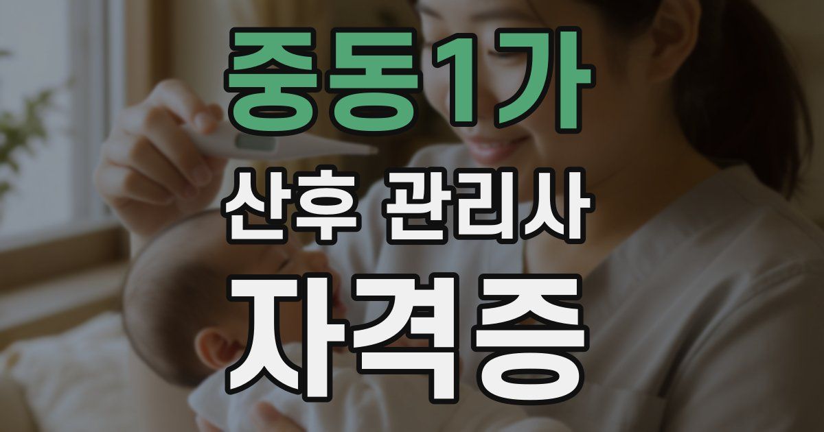 중동1가 산후 관리사 자격증