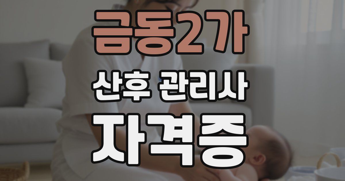 금동2가 산후 관리사 자격증