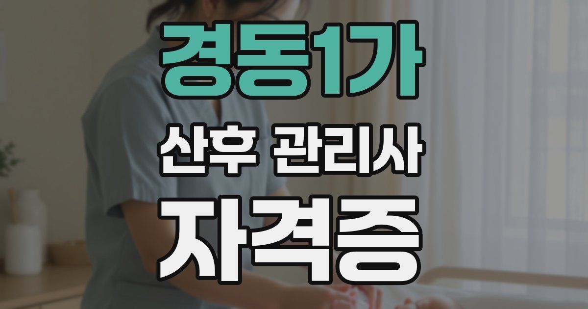 경동1가 산후 관리사 자격증