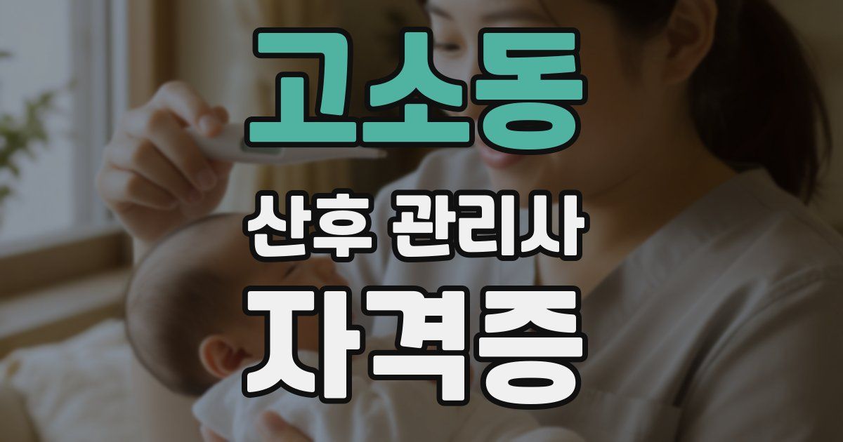 고소동 산후 관리사 자격증