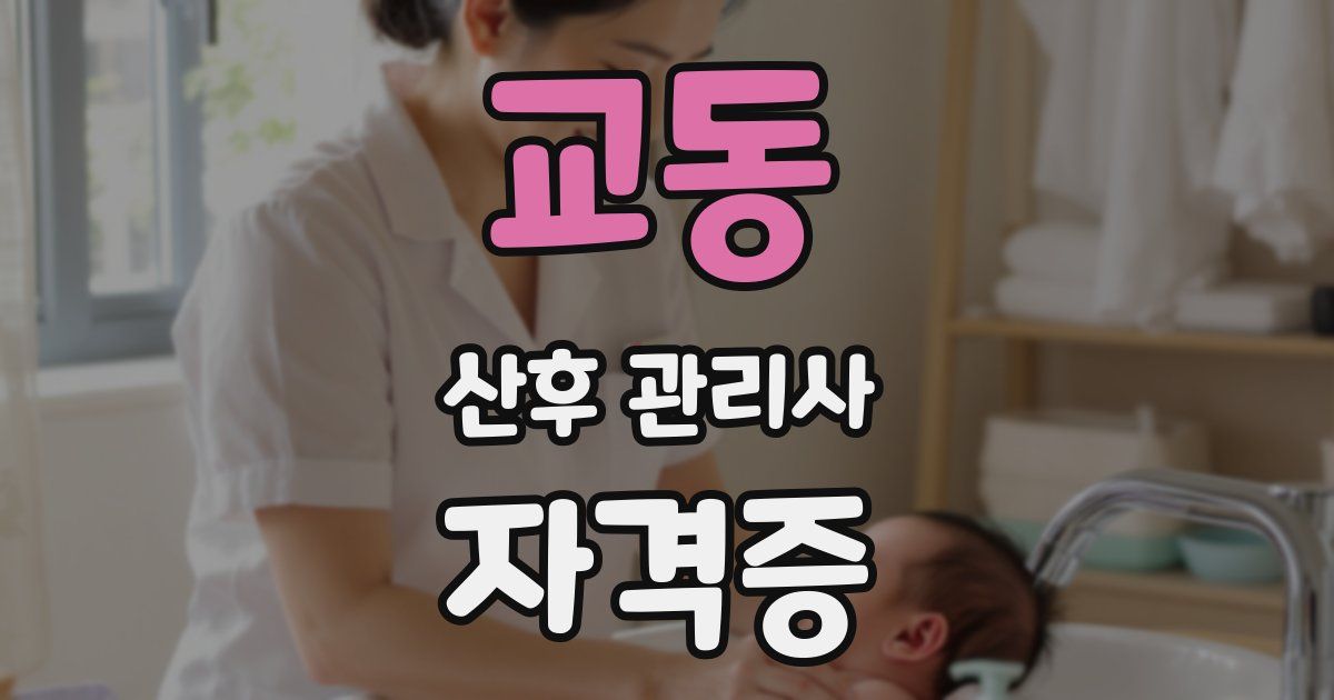 교동 산후 관리사 자격증