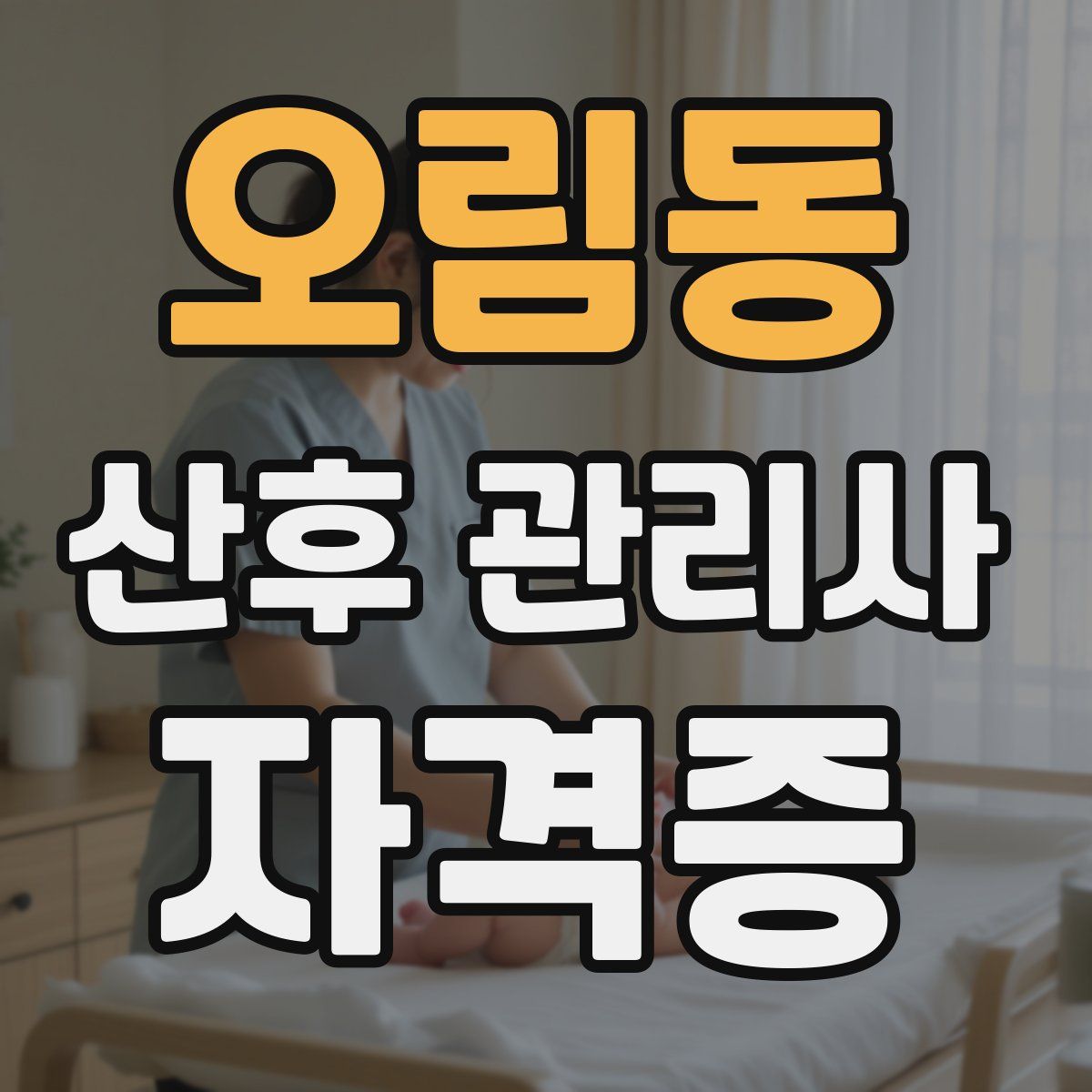 오림동 산후 관리사 자격증