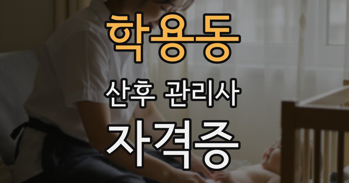 학용동 산후 관리사 자격증
