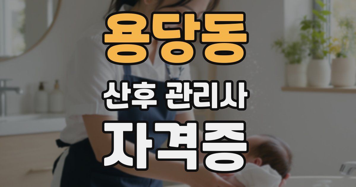 용당동 산후 관리사 자격증