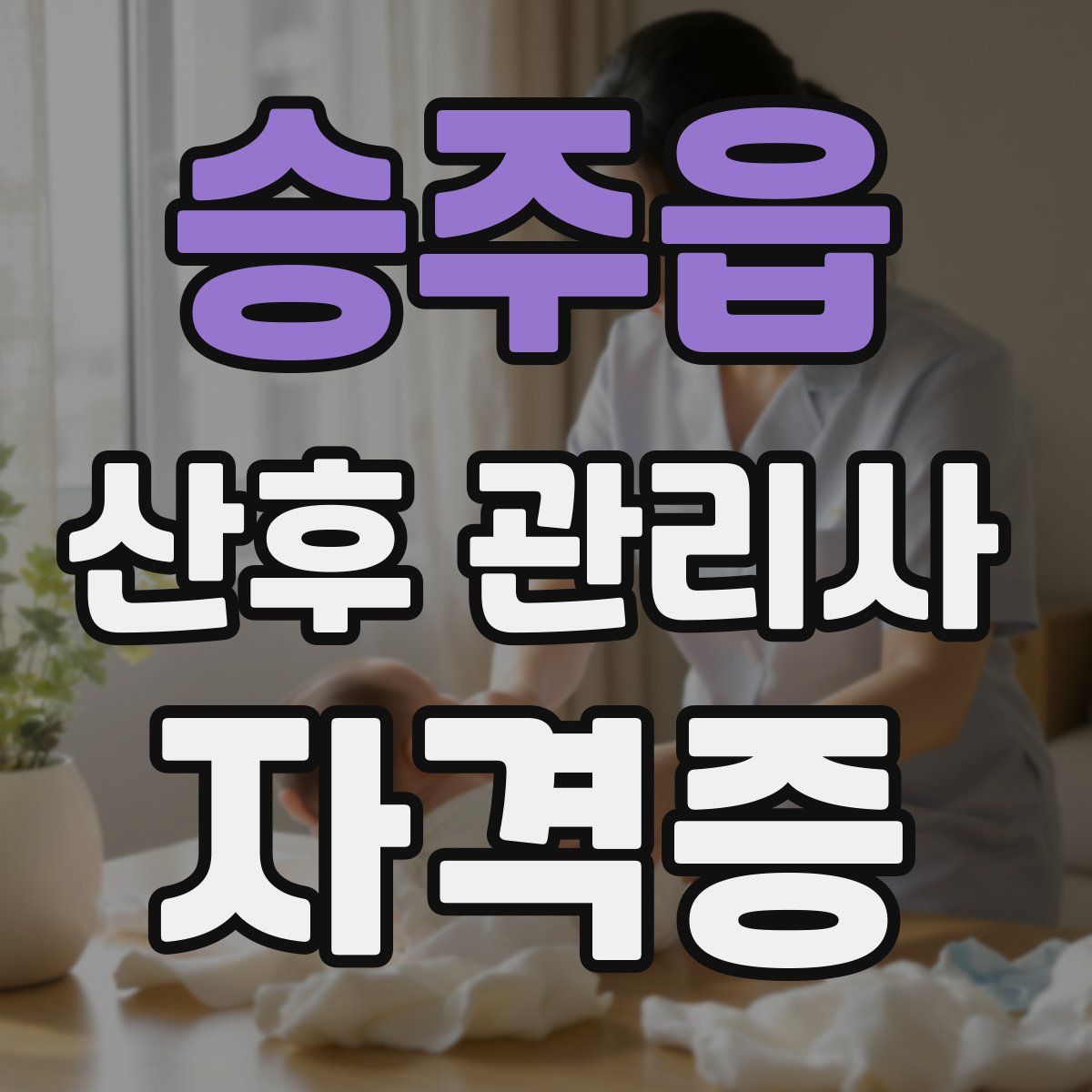 승주읍 산후 관리사 자격증
