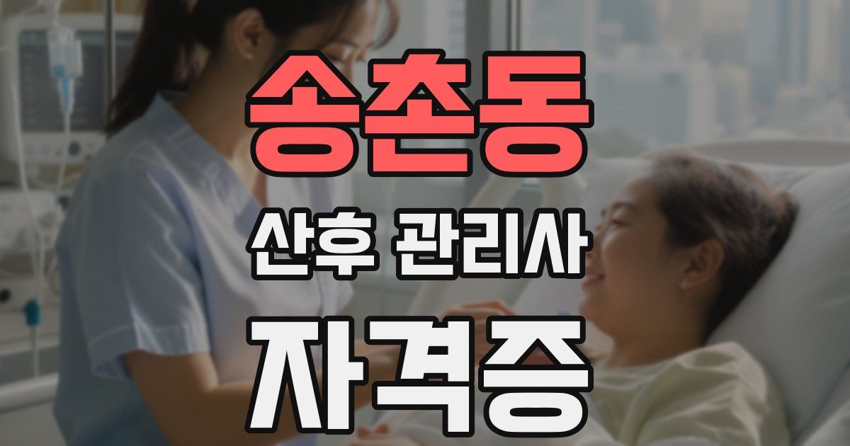 송촌동 산후 관리사 자격증
