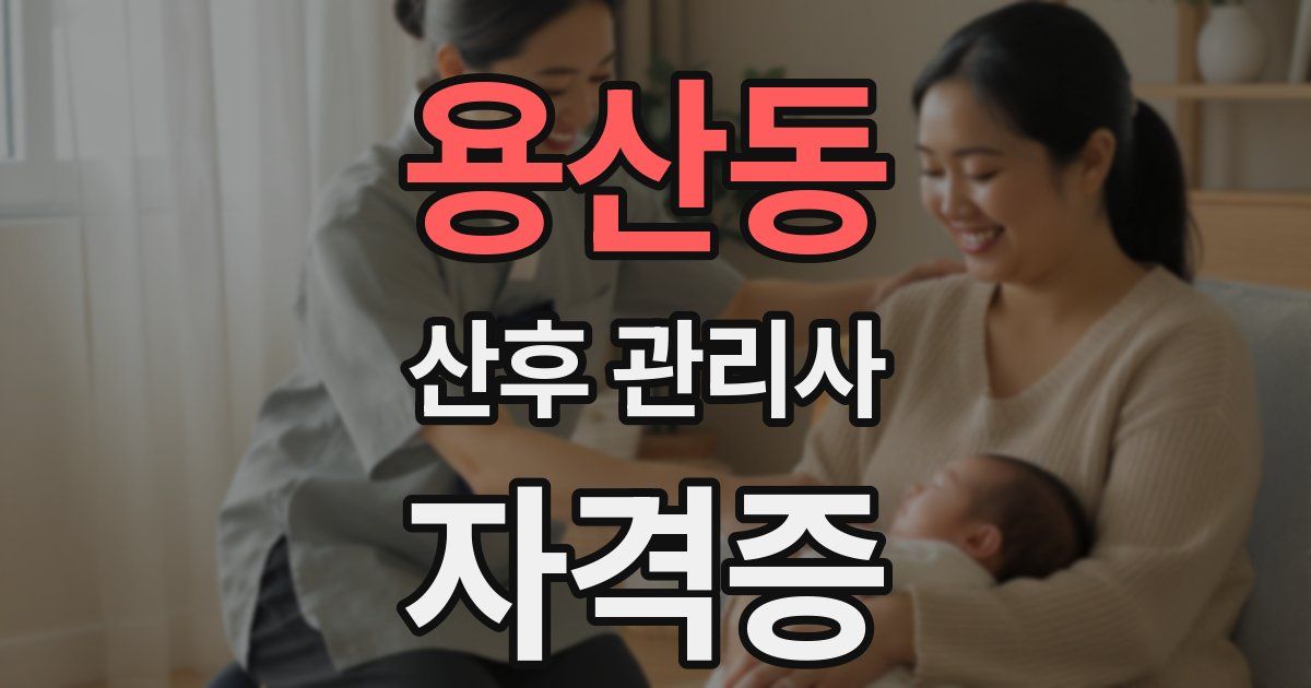 용산동 산후 관리사 자격증