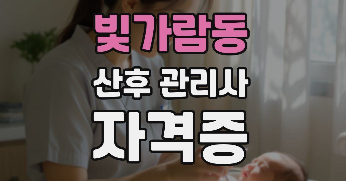 빛가람동 산후 관리사 자격증