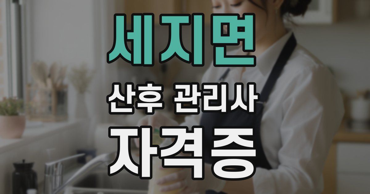세지면 산후 관리사 자격증